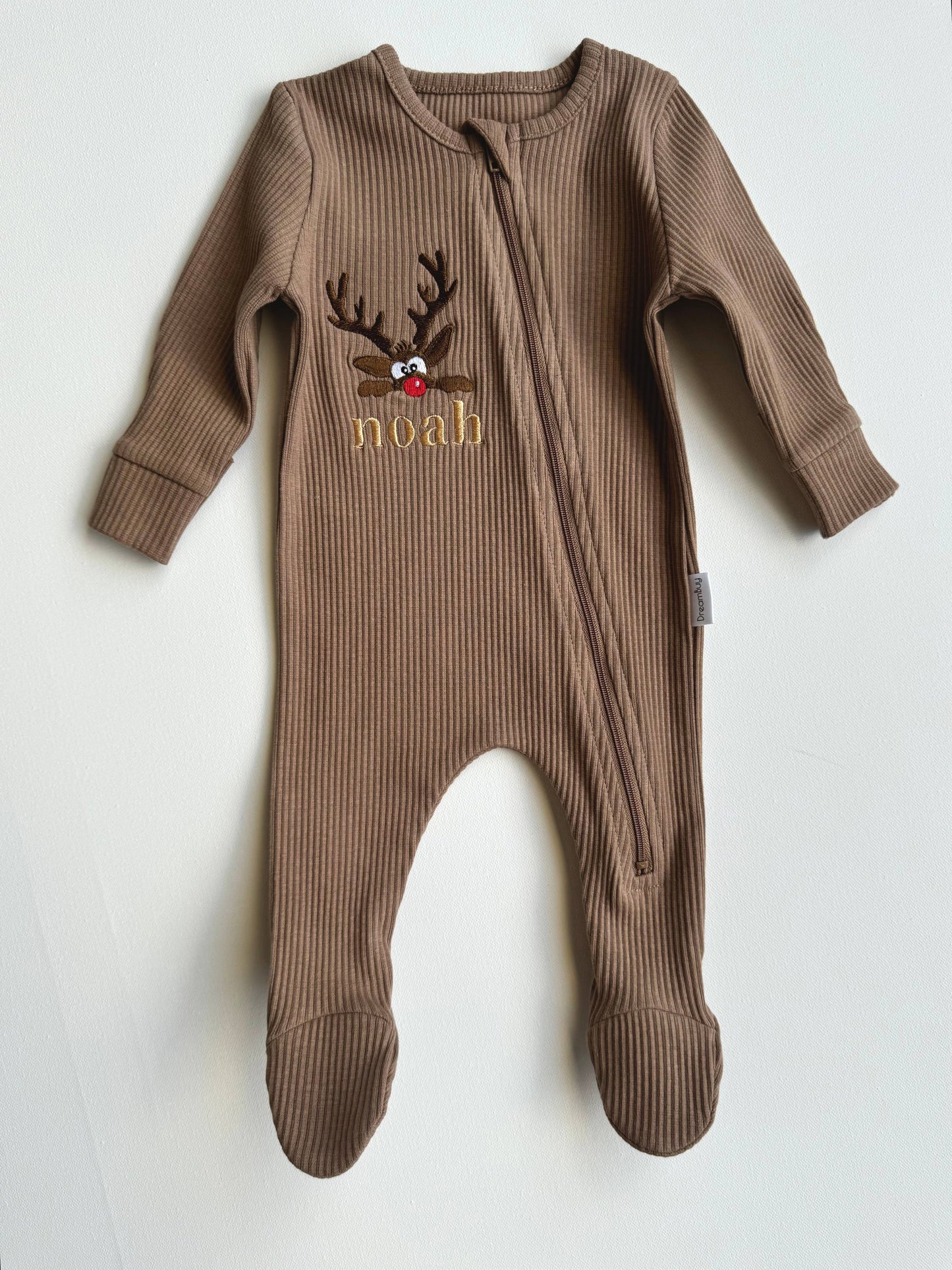 Christmas Reindeer Zip Sleepsuit