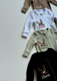 Christmas Reindeer Zip Sleepsuit