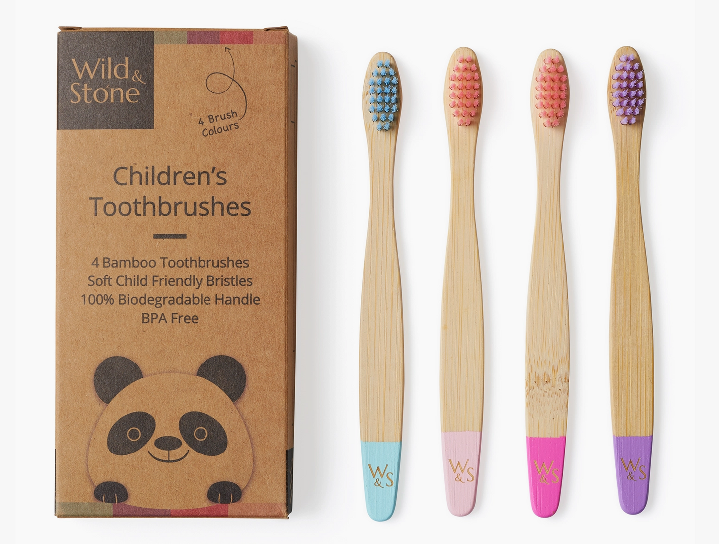 Children's Bamboo Toothbrushes (FSC 100%) - 4 Pack