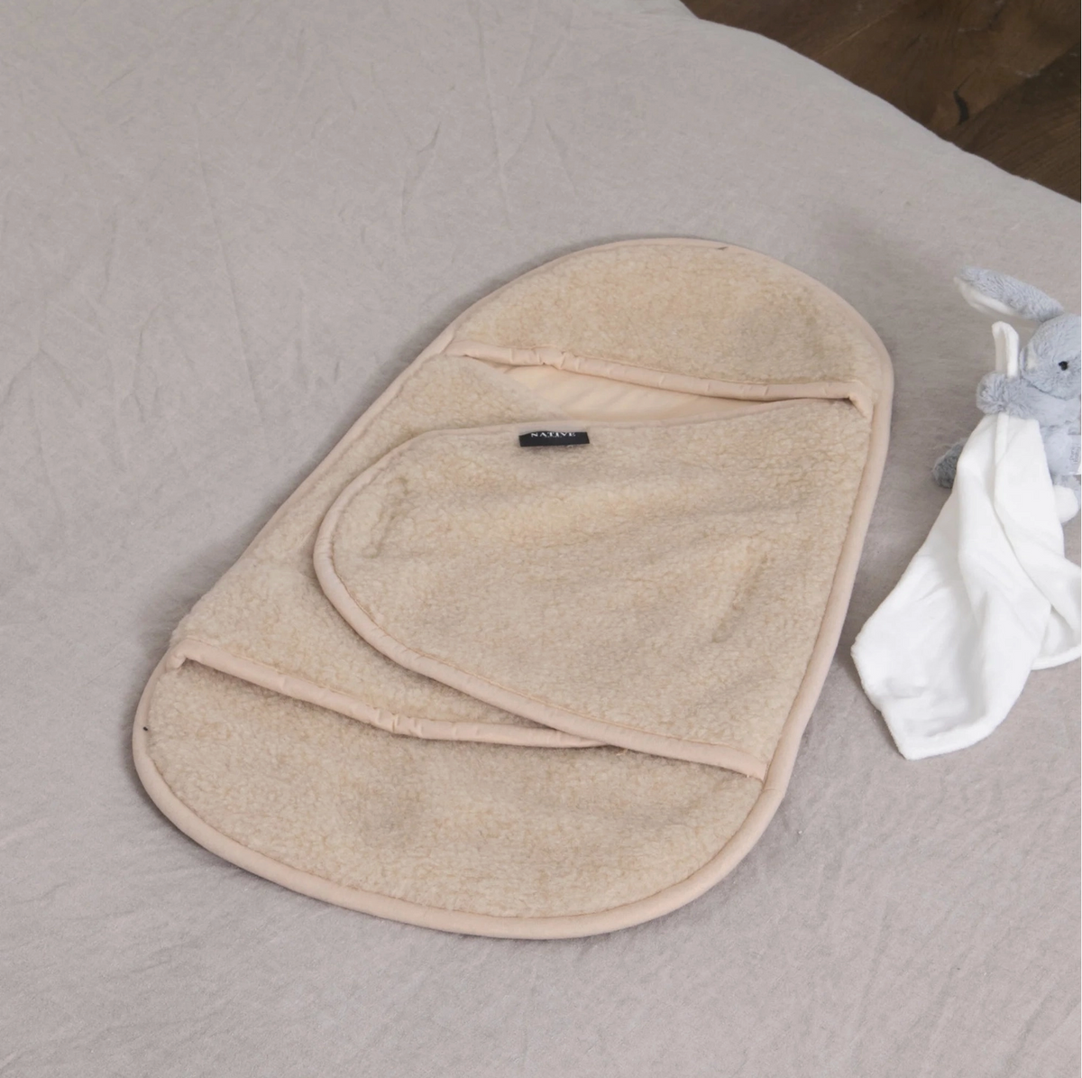 Beige Baby Wool Swaddle Blanket