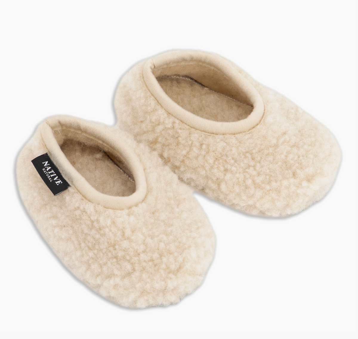 Merino Wool Baby Slippers Beige
