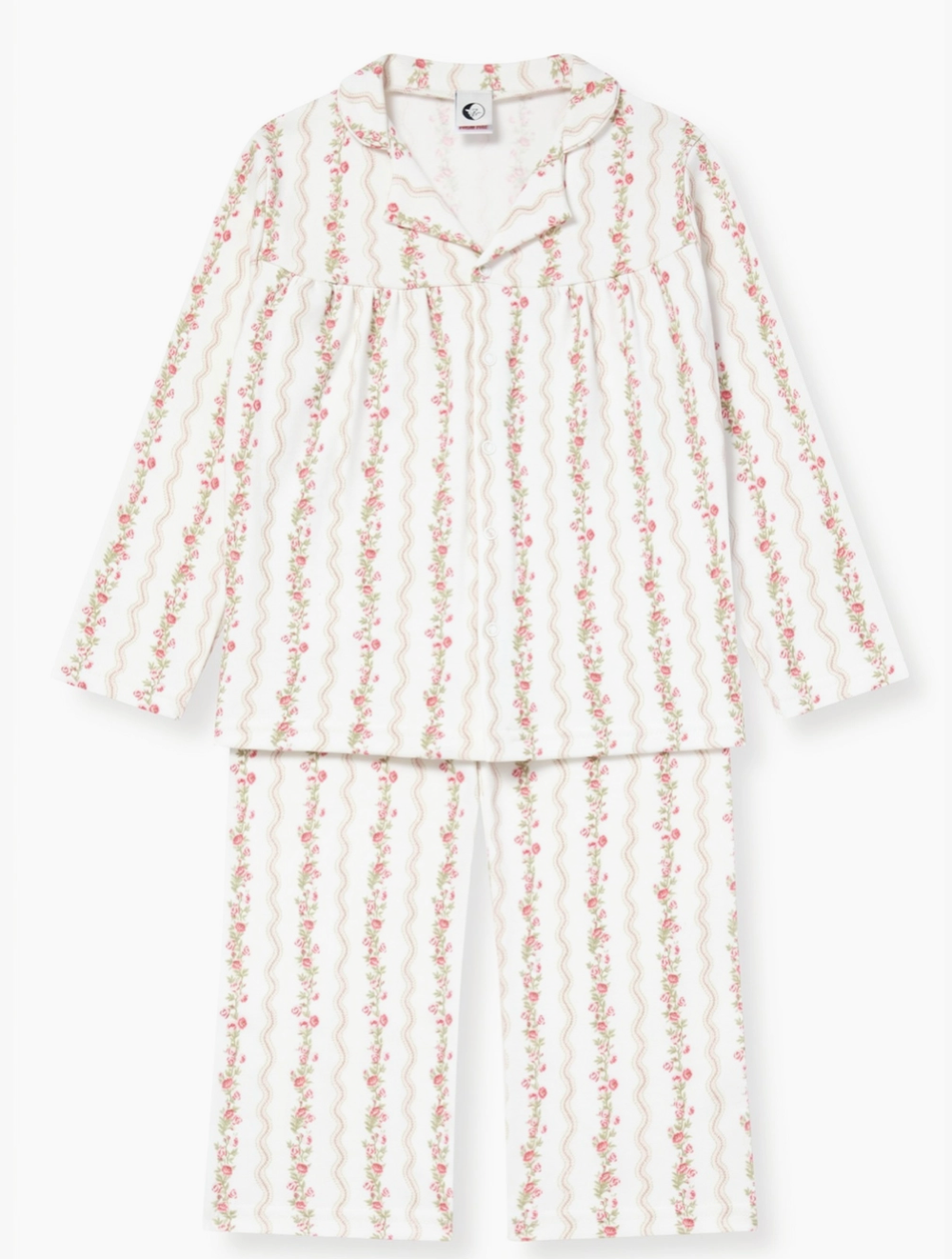 Sleep Doe | Girls Blouse & Wide Trouser Set | Floral Stripe