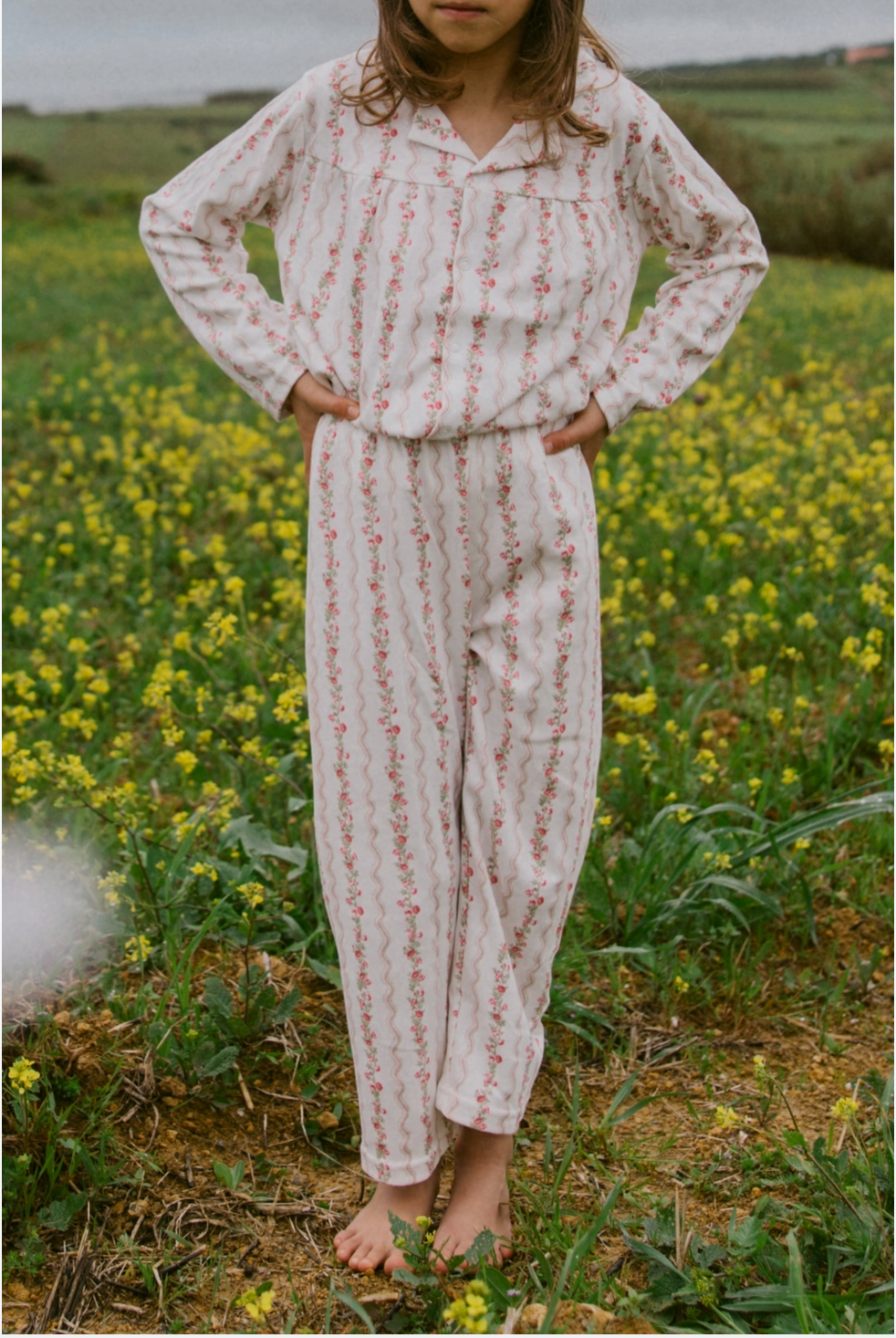 Sleep Doe | Girls Blouse & Wide Trouser Set | Floral Stripe