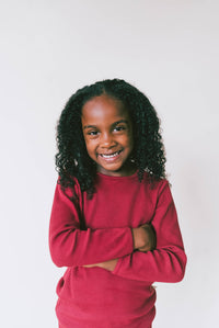 Adult Unisex Ribbed Loungewear and Matching Pajamas/Pyjamas (Claret Red)