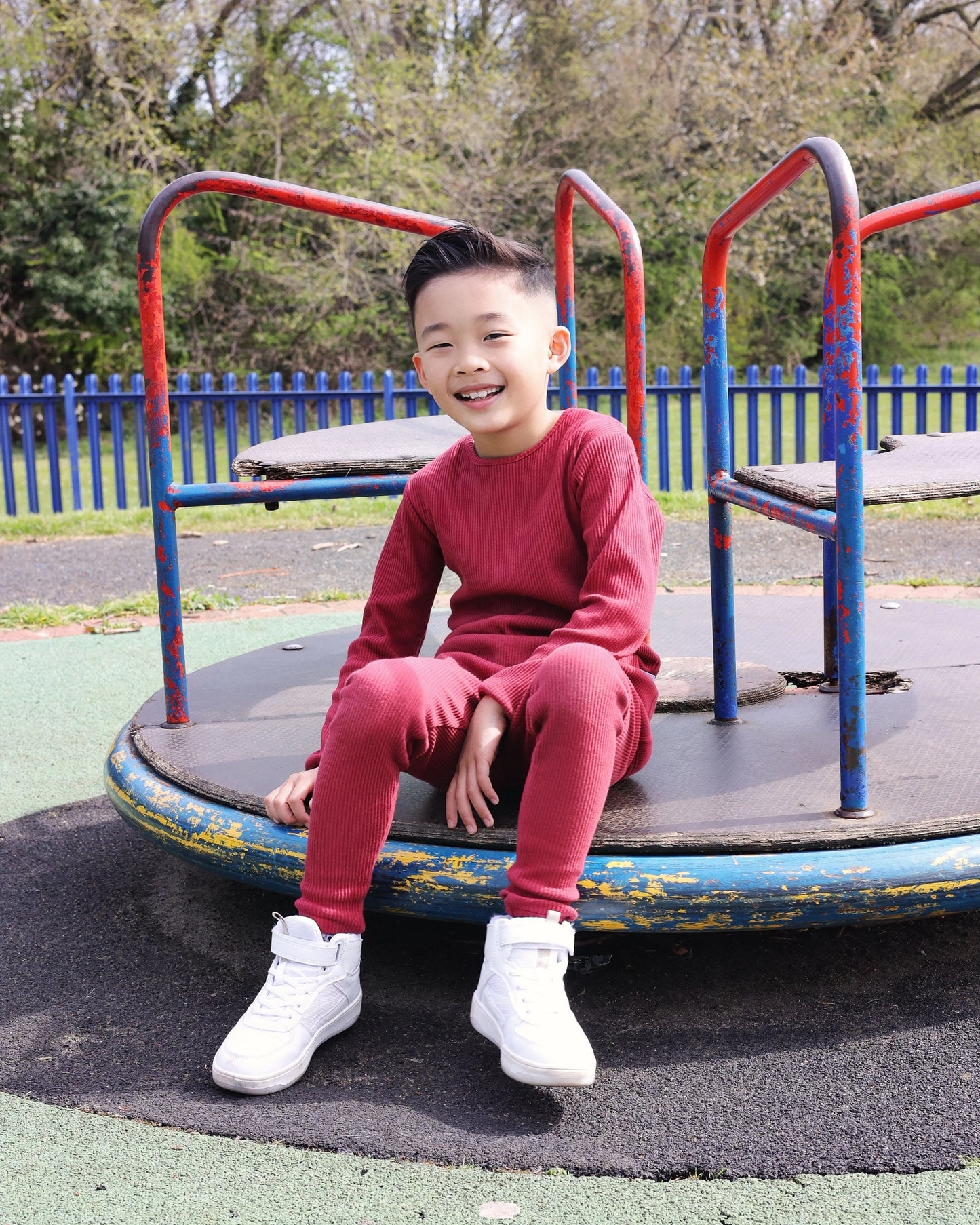 Baby, Toddler and Children's Unisex Ribbed Lounge Set and Pajama/Pyjama (Claret Red)