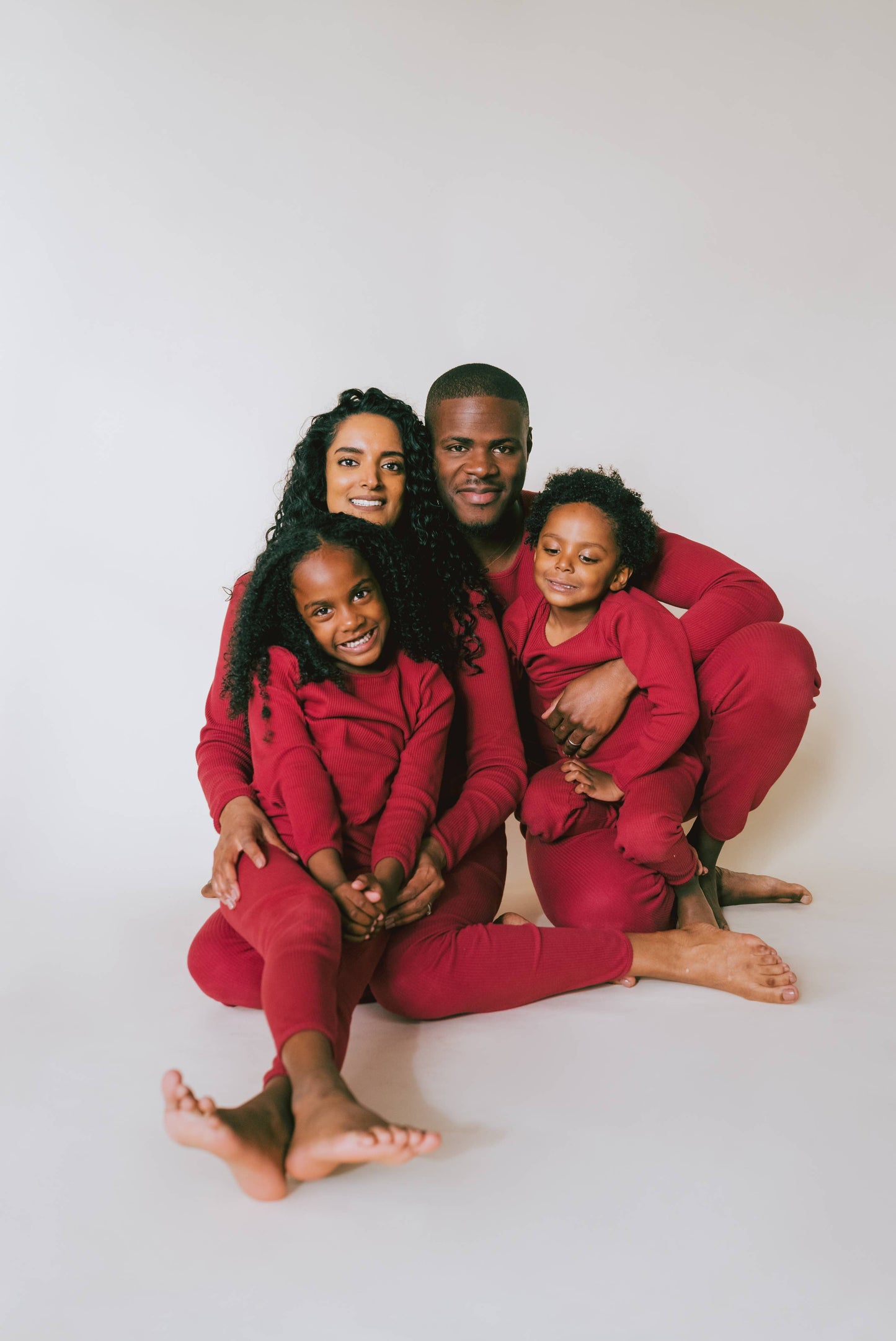 Adult Unisex Ribbed Loungewear and Matching Pajamas/Pyjamas (Claret Red)